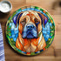 Bull Mastiff Circular Glass Suncatcher Worktop Saver